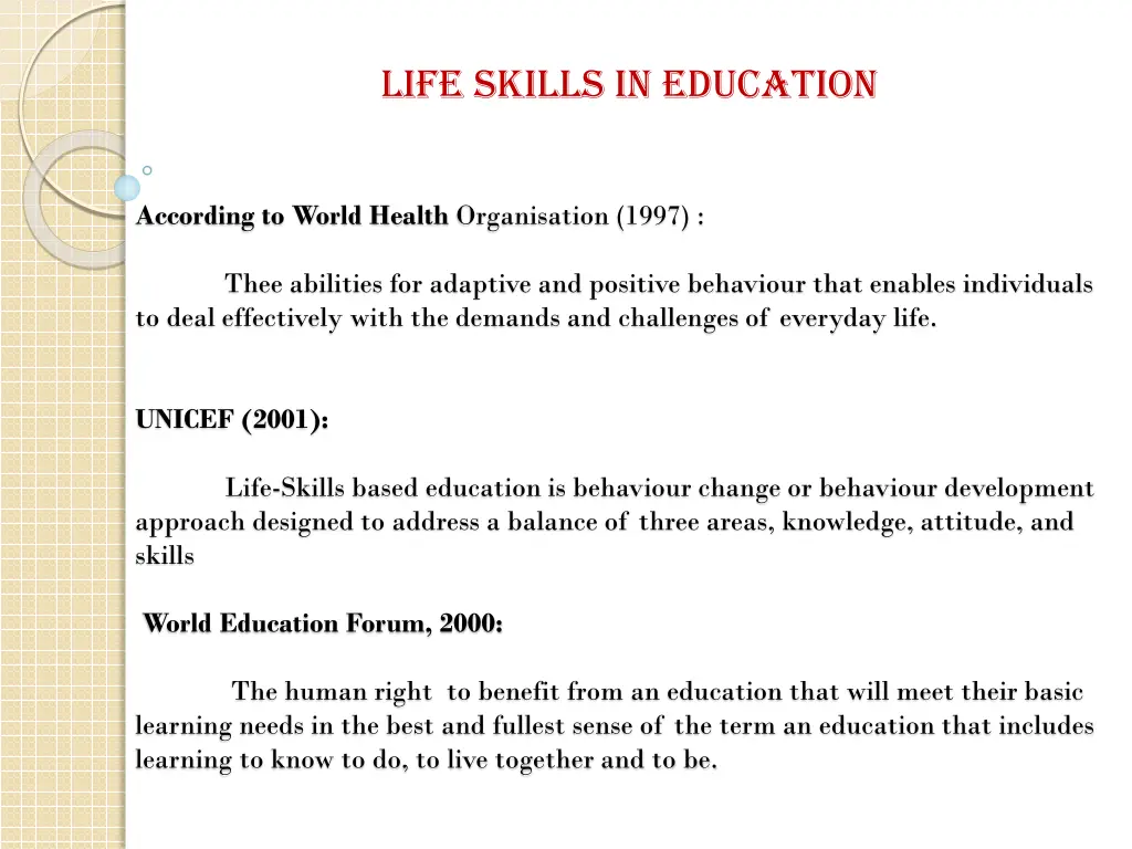 life skills in education