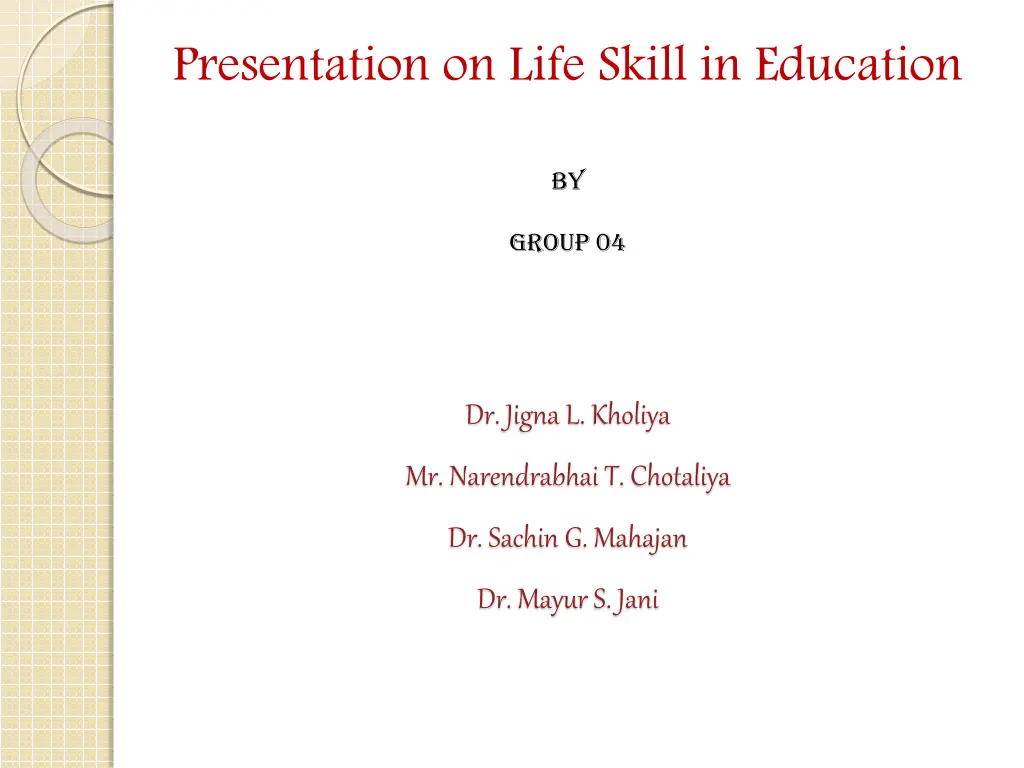 presentation on life skill in education