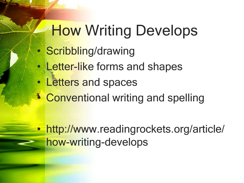 how writing develops