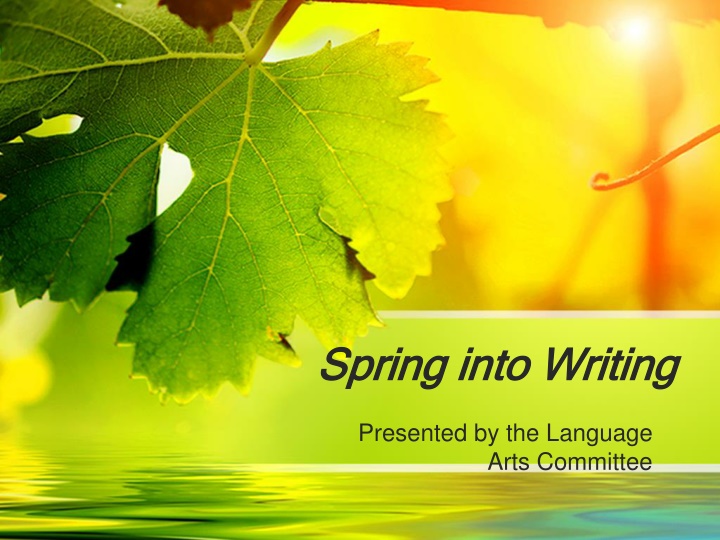 spring into writing spring into writing