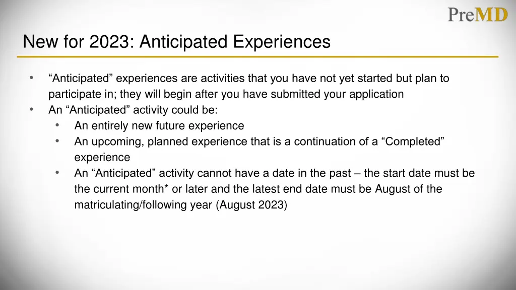 new for 2023 anticipated experiences