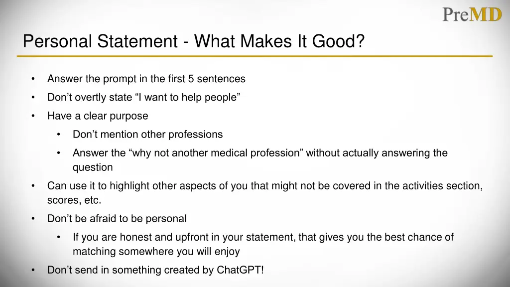 personal statement what makes it good 1