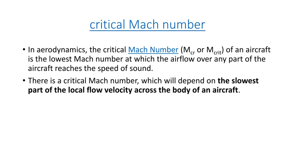 critical mach number