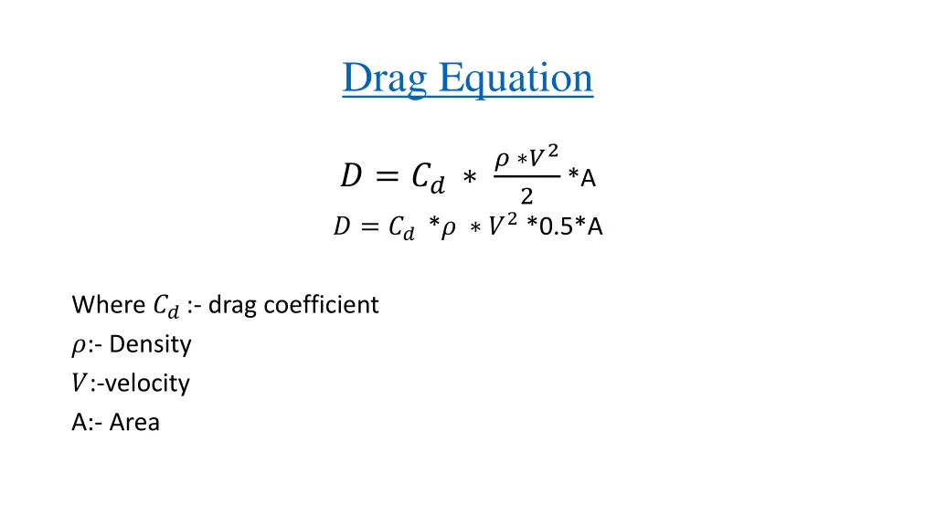 drag equation