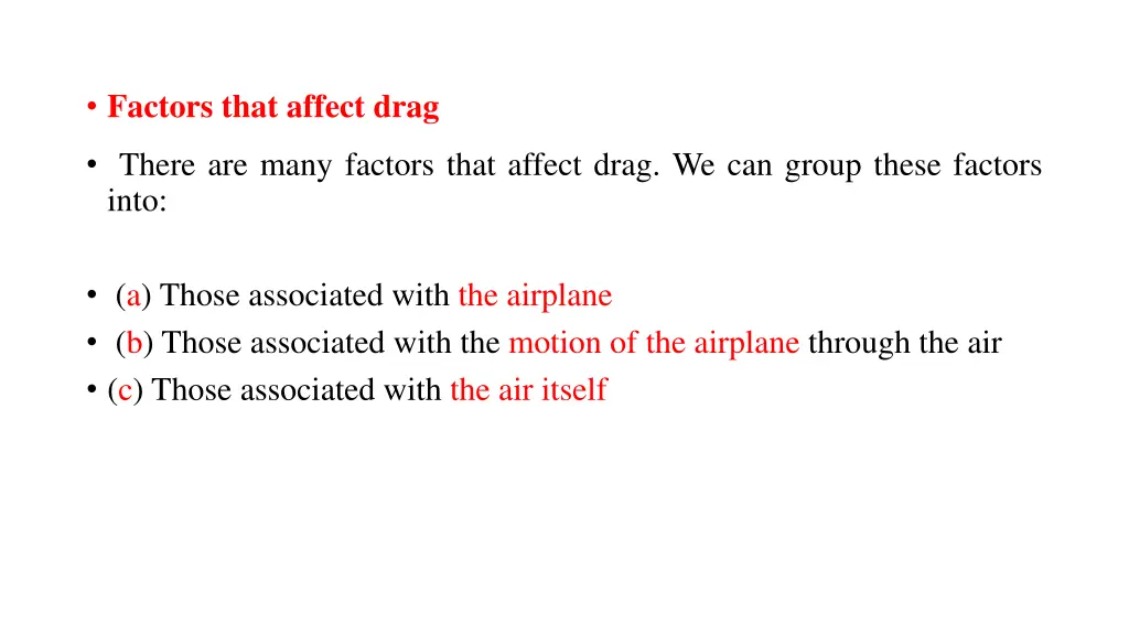 factors that affect drag