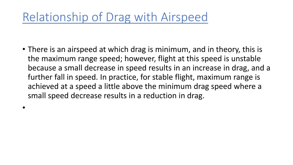 relationship of drag with airspeed