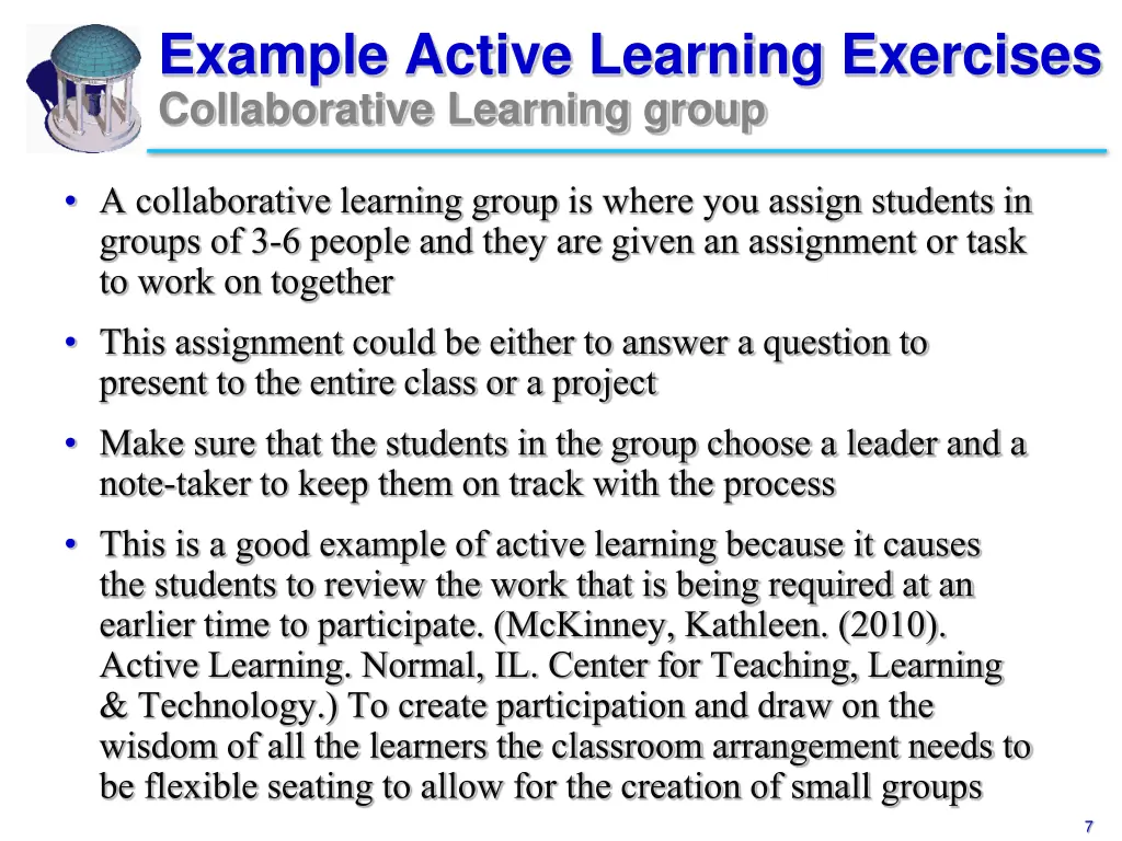 example active learning exercises collaborative