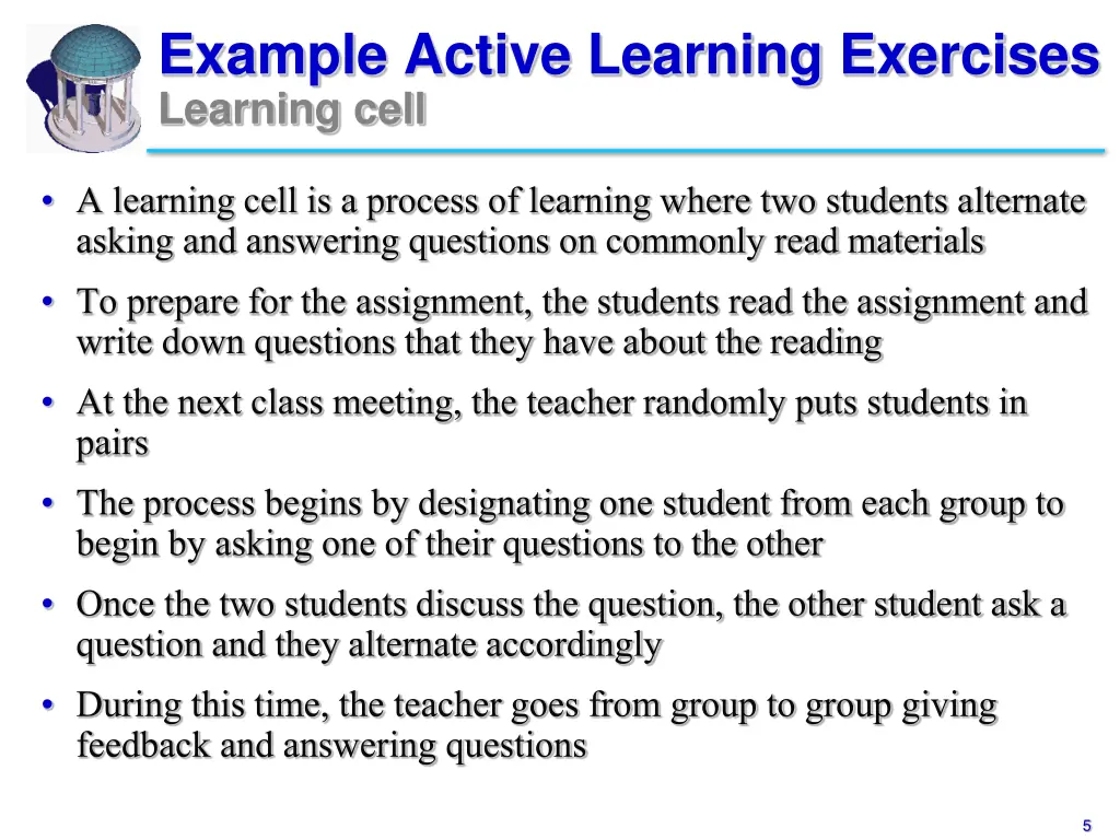 example active learning exercises learning cell