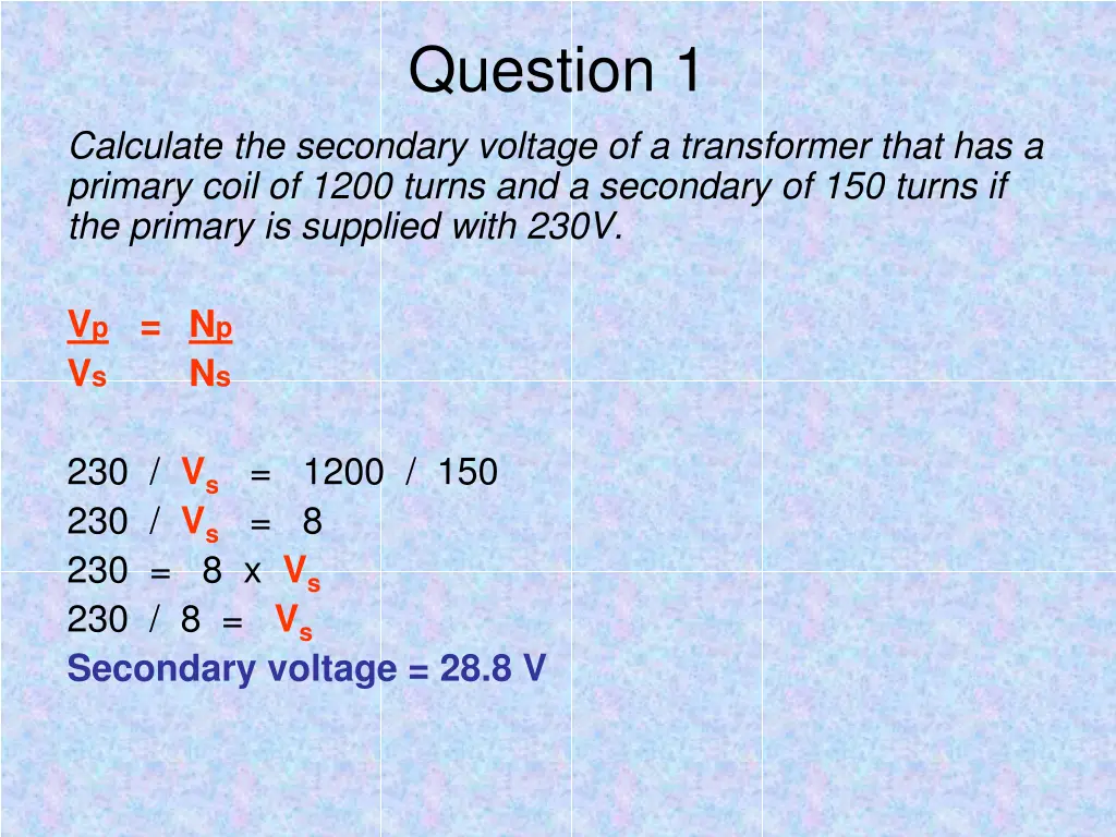 question 1 2