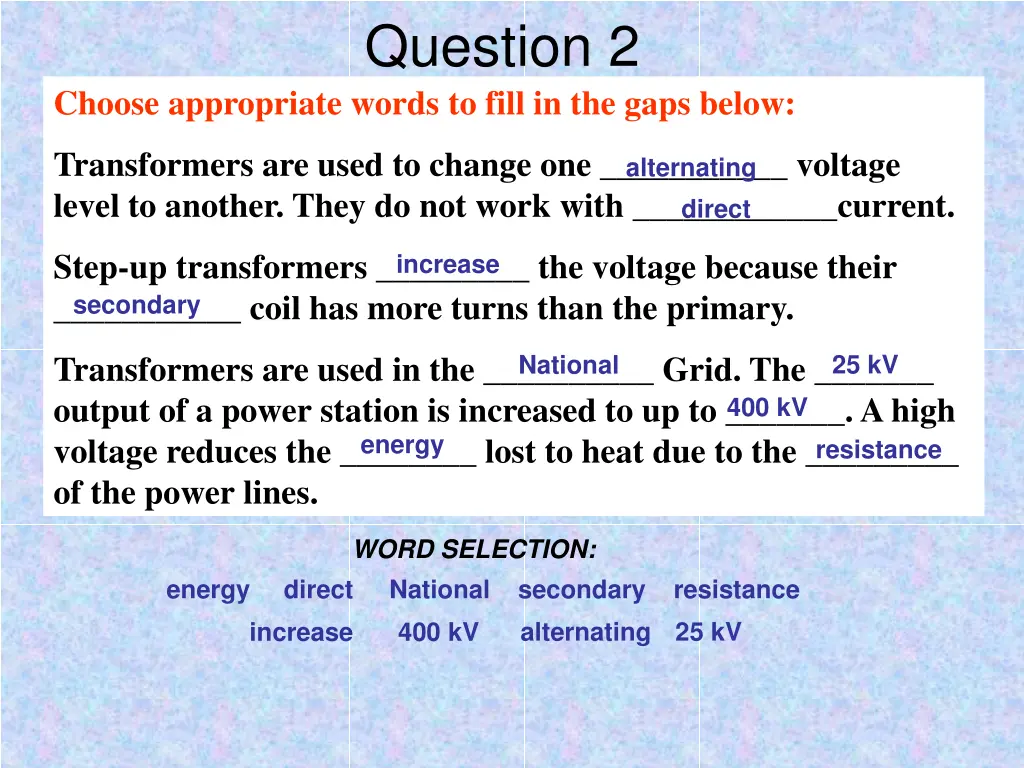 question 2 7