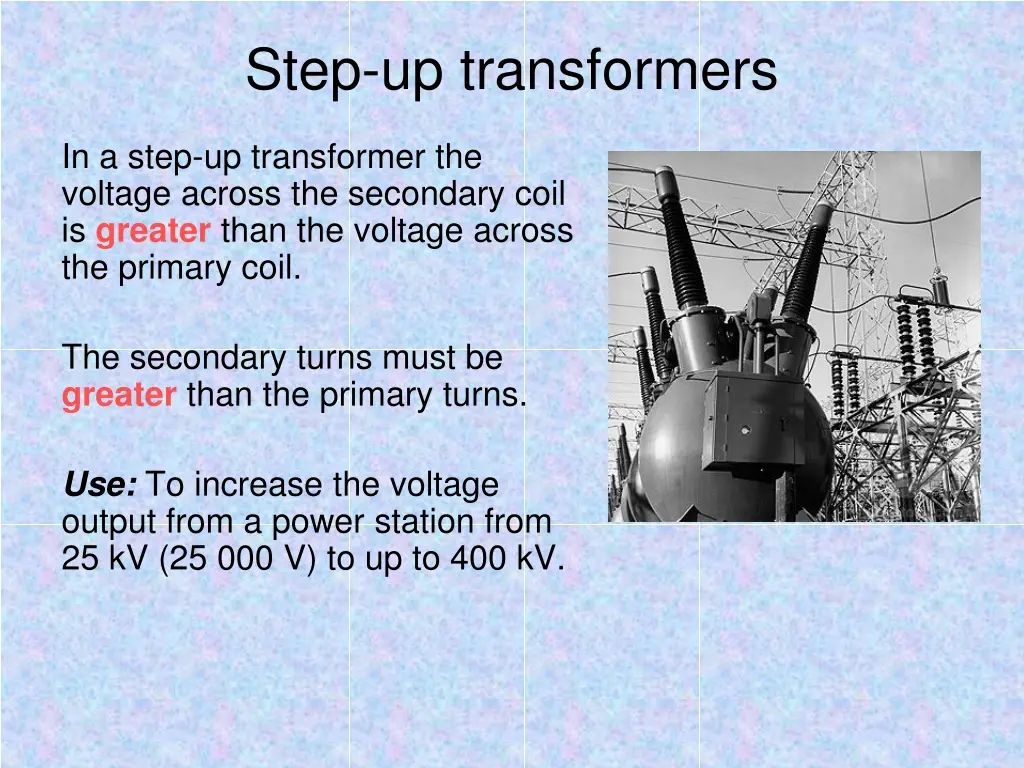 step up transformers