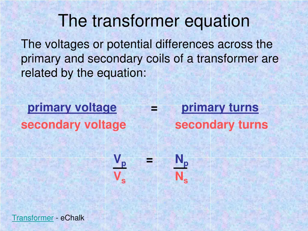 the transformer equation