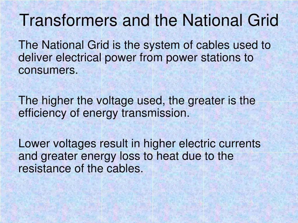 transformers and the national grid