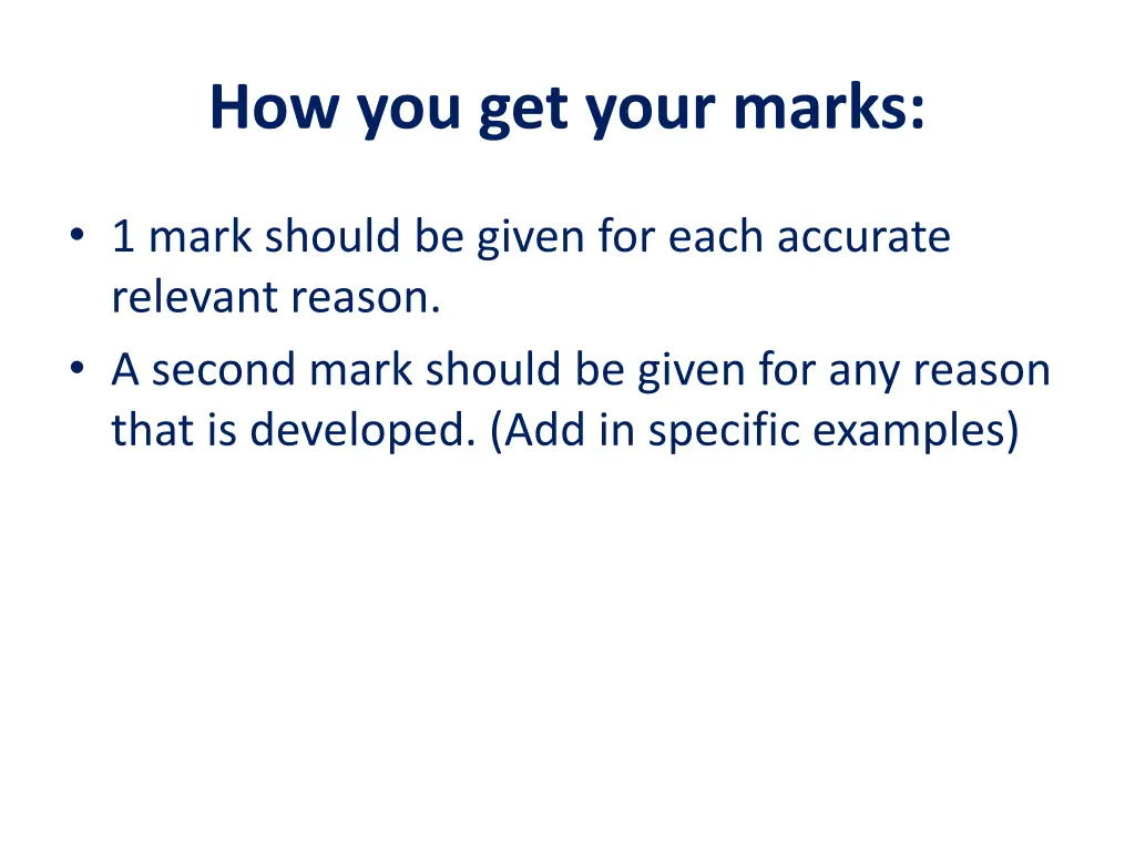 how you get your marks