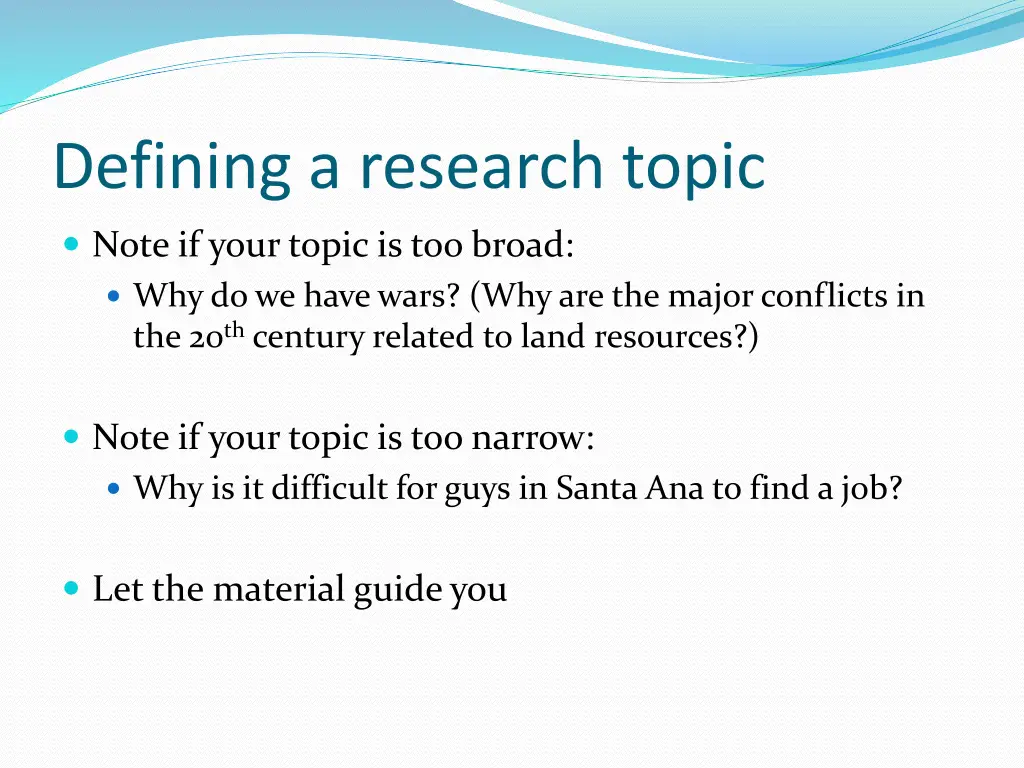 defining a research topic