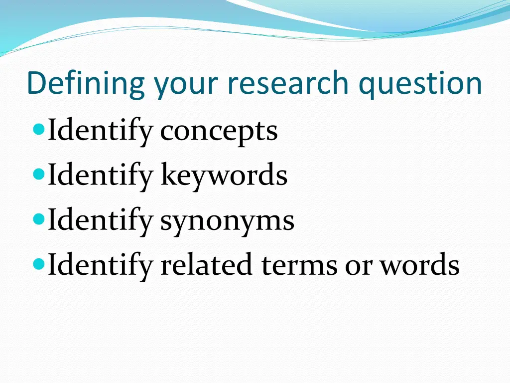 defining your research question identify concepts