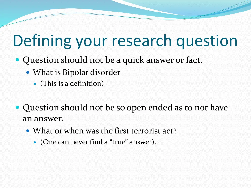 defining your research question