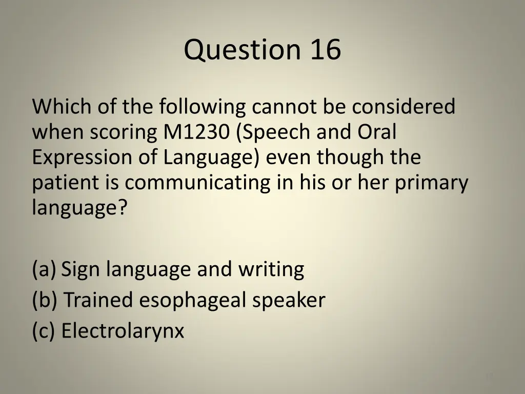 question 16