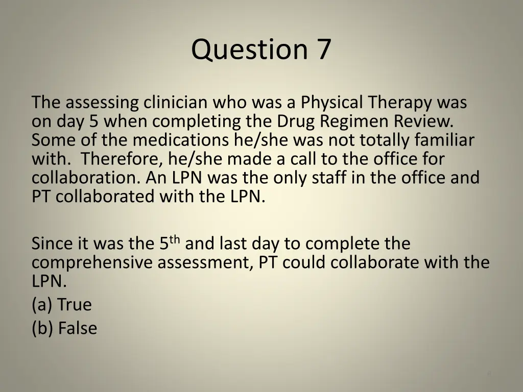 question 7