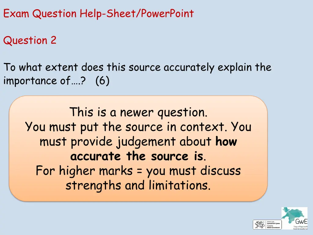 exam question help sheet powerpoint 2