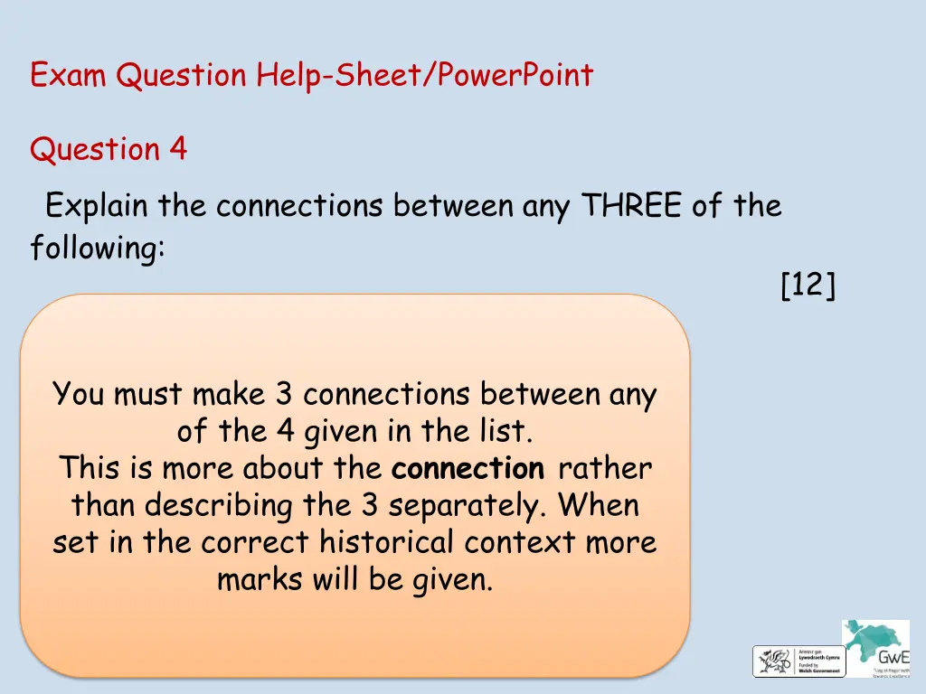 exam question help sheet powerpoint 6