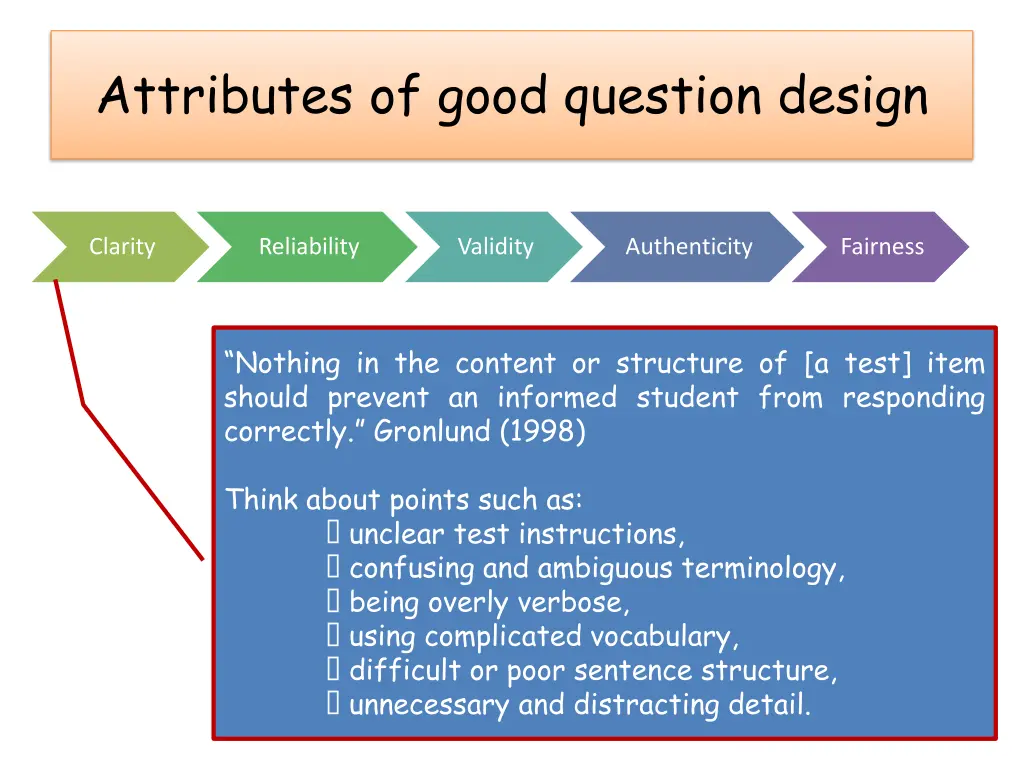 attributes of good question design 1