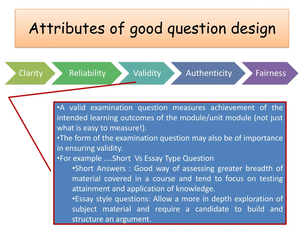 attributes of good question design 3