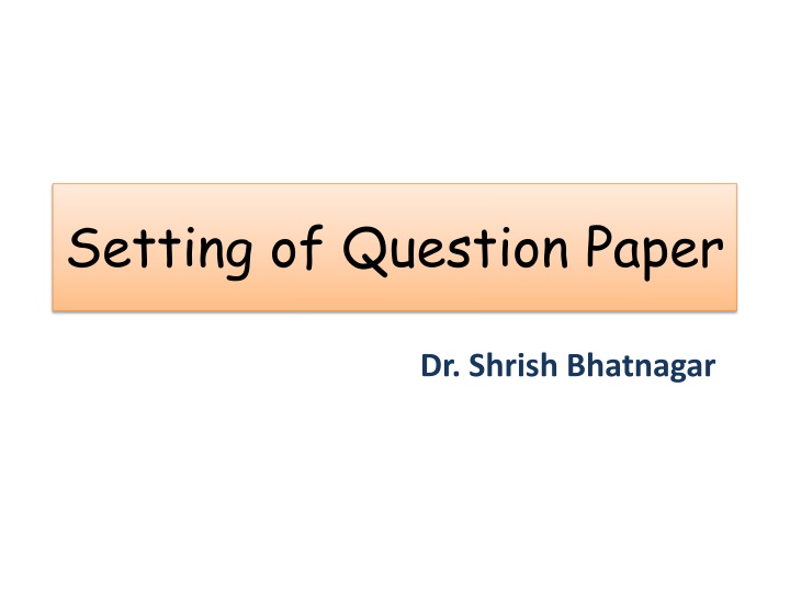 setting of question paper