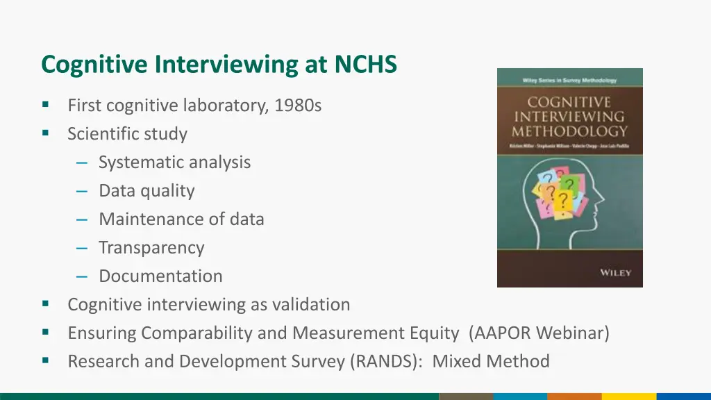 cognitive interviewing at nchs