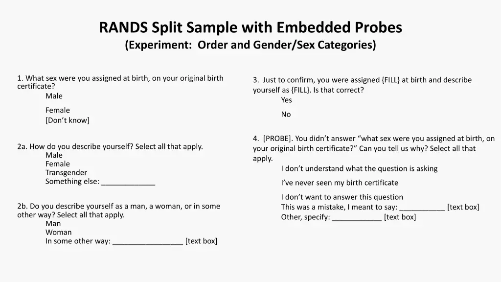 rands split sample with embedded probes