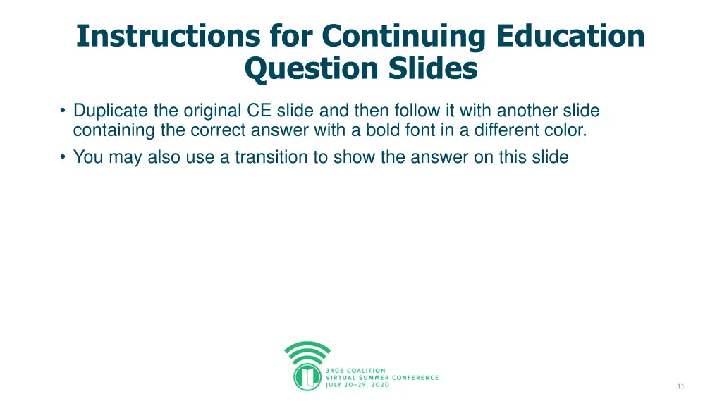 instructions for continuing education question