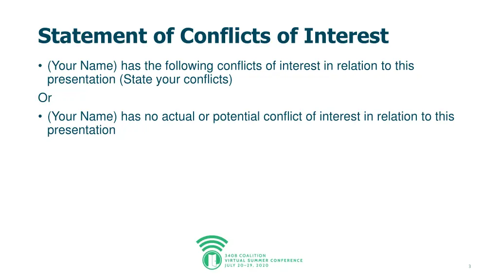 statement of conflicts of interest