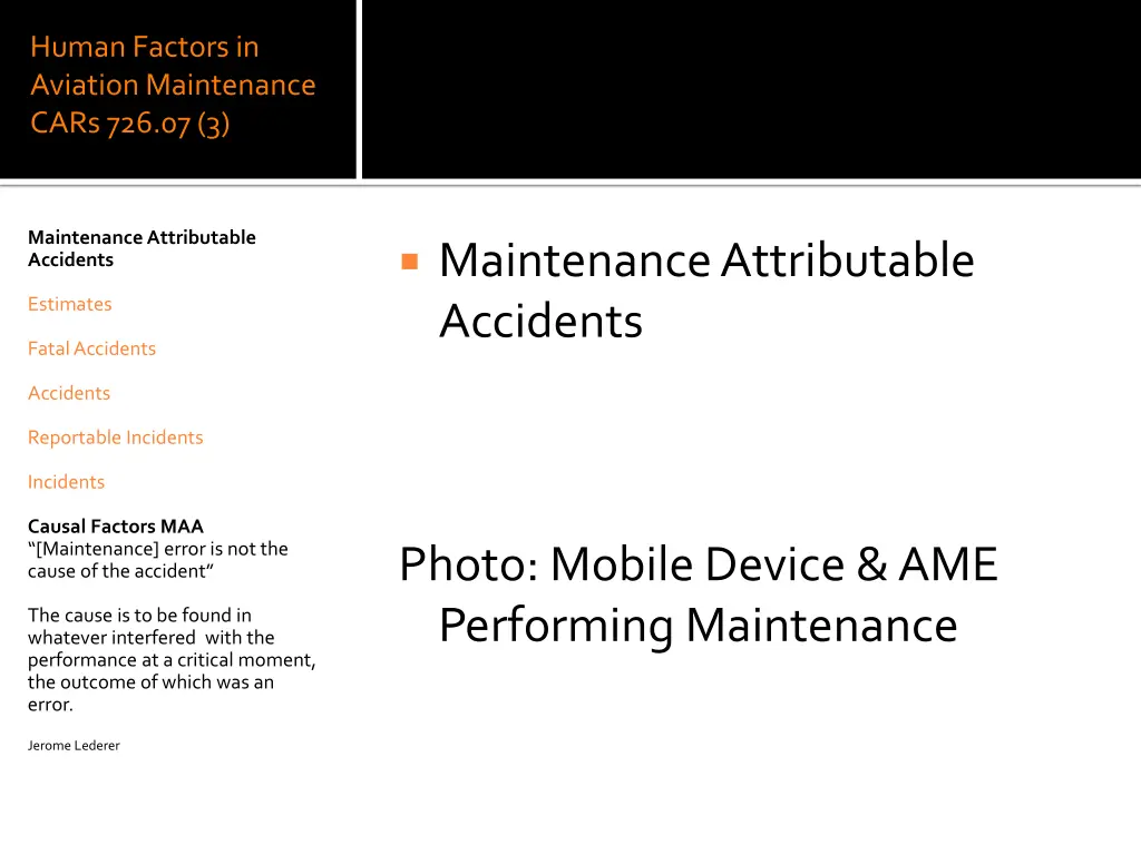 human factors in aviation maintenance cars