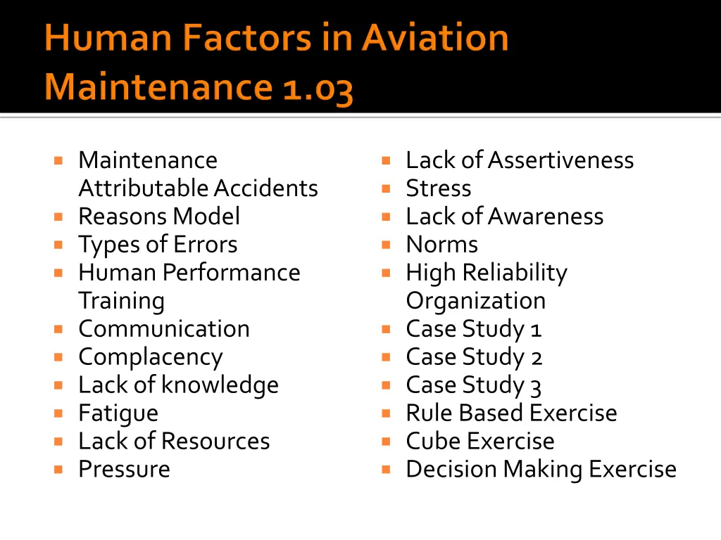 maintenance attributable accidents reasons model