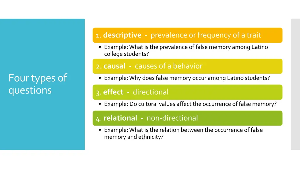 1 descriptive prevalence or frequency of a trait