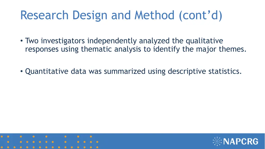 research design and method cont d