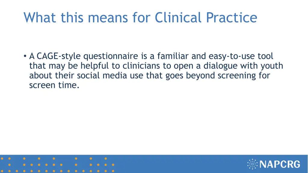 what this means for clinical practice