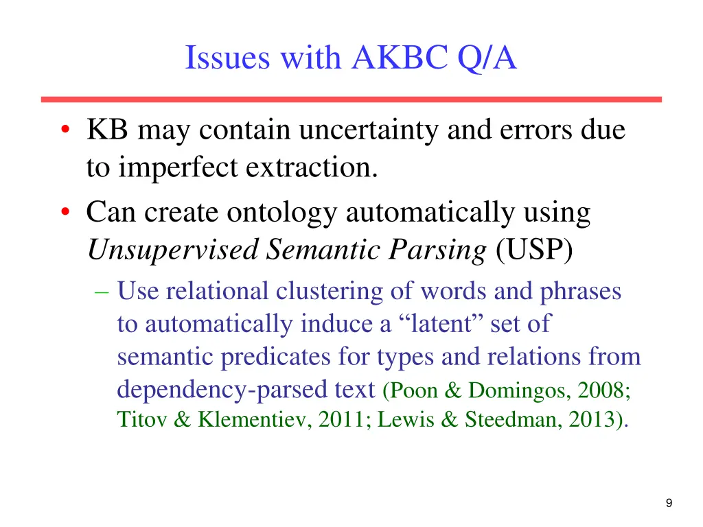 issues with akbc q a