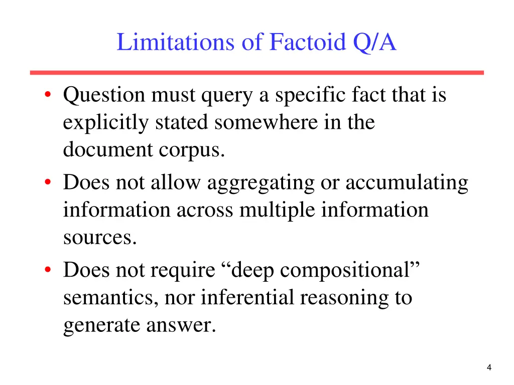 limitations of factoid q a