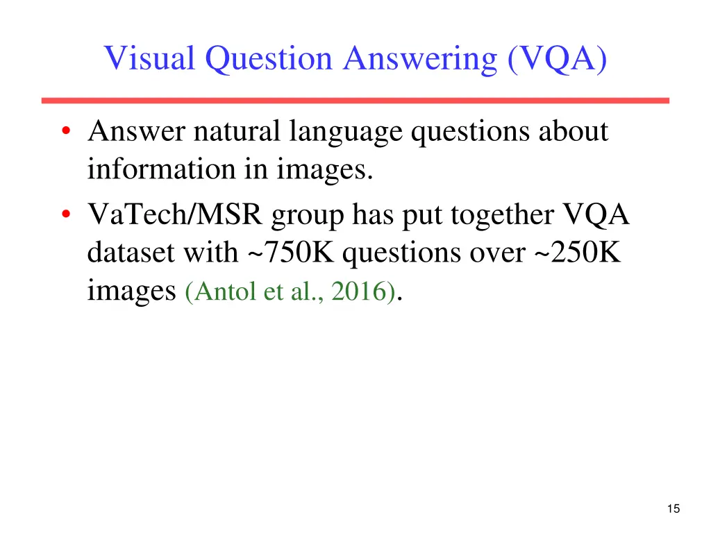 visual question answering vqa