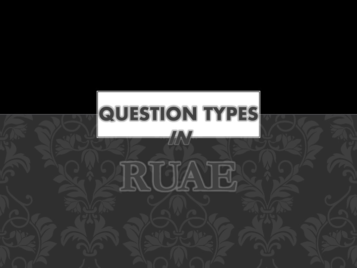 question types in ruae