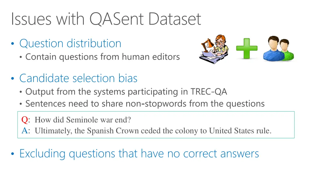 issues with qasent dataset