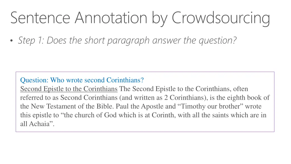 sentence annotation by crowdsourcing