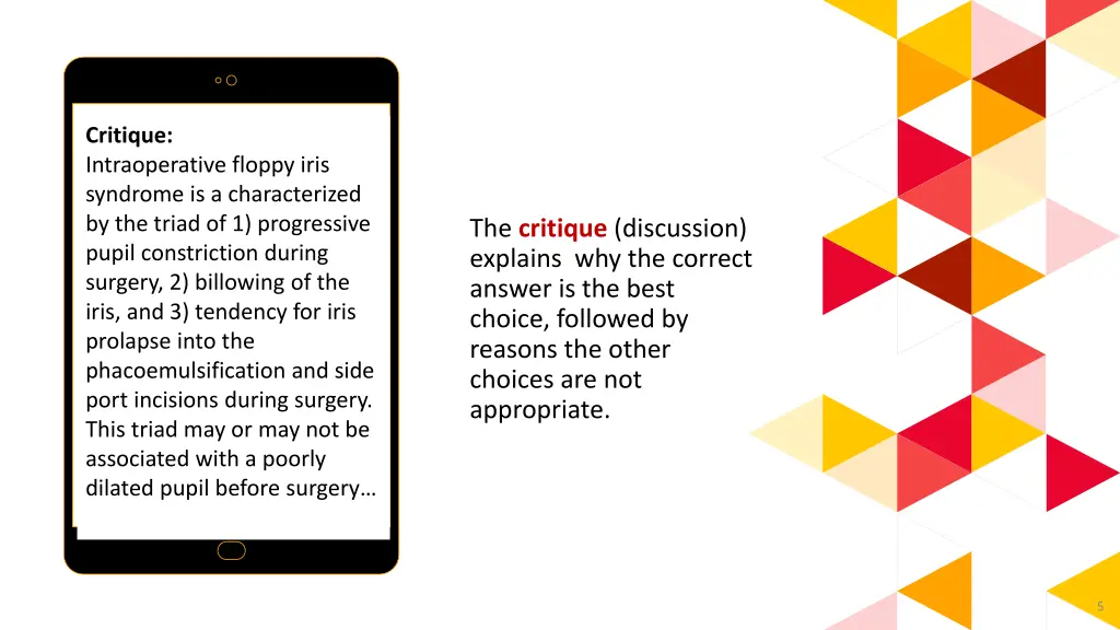 critique intraoperative floppy iris syndrome