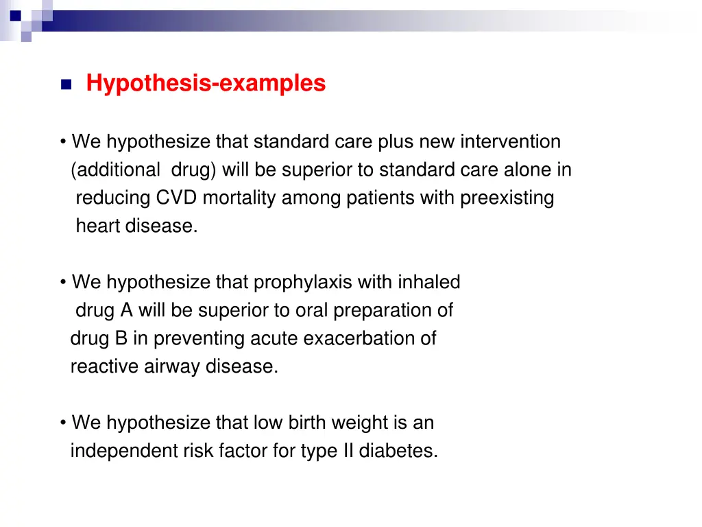 hypothesis examples