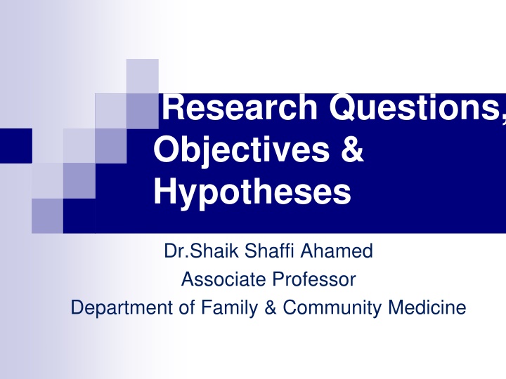 research questions objectives hypotheses