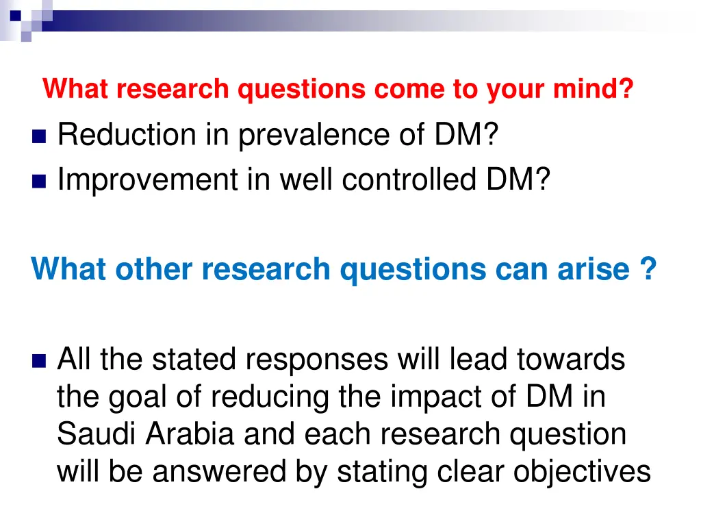 what research questions come to your mind