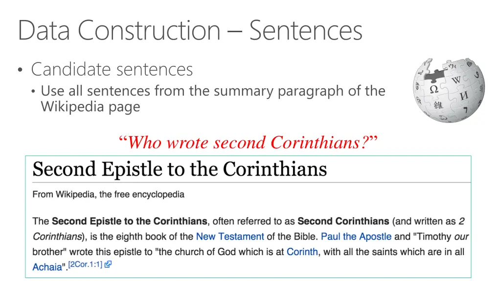 data construction sentences