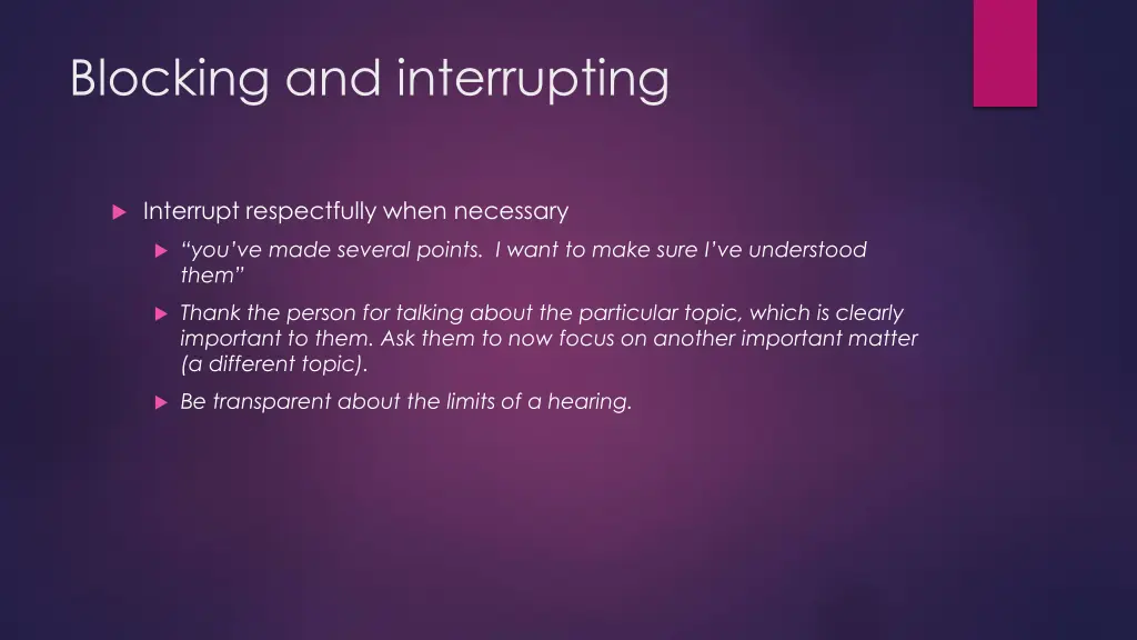 blocking and interrupting 1