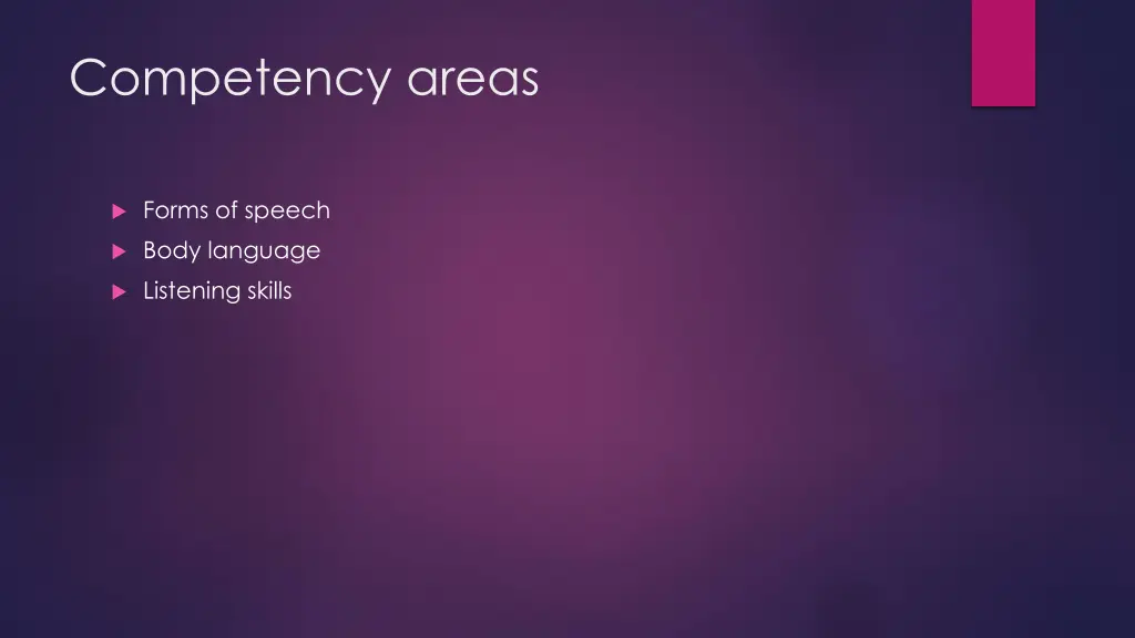 competency areas